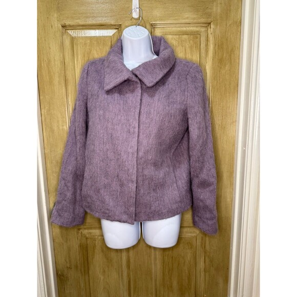 Talbots Wool Alpaca Mohair Blend Purple Zip Up Womans Jacket Lined Size 6 - Picture 1 of 8